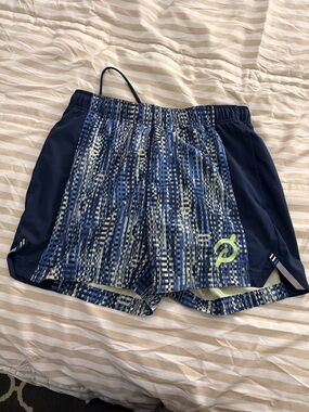 Peloton Navy & Lime Graphic Running Shorts